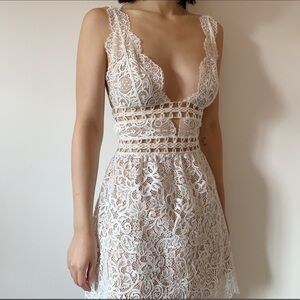 For Love & Lemons - Mon Cheri Lace Cut-Out Mini Dress